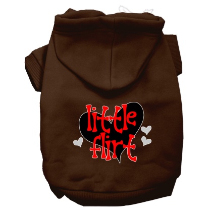 Little Flirt Screen Print Dog Hoodie Brown L