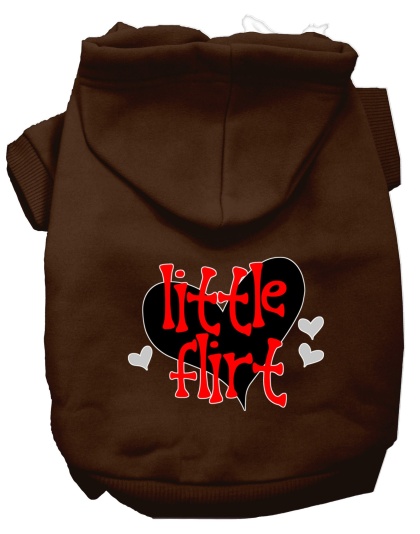 Little Flirt Screen Print Dog Hoodie Brown L