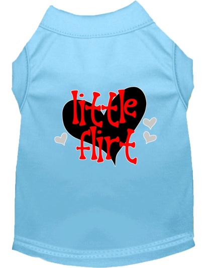 Little Flirt Screen Print Dog Shirt Baby Blue Lg