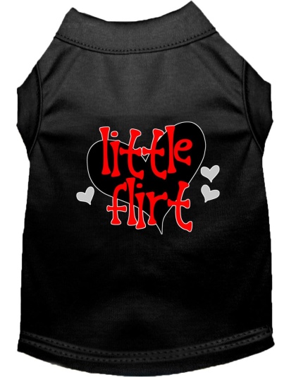 Little Flirt Screen Print Dog Shirt Black Lg