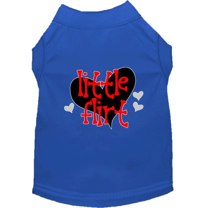 Little Flirt Screen Print Dog Shirt Blue Lg