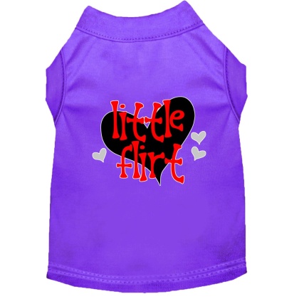 Little Flirt Screen Print Dog Shirt Purple Lg