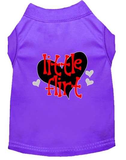 Little Flirt Screen Print Dog Shirt Purple Lg