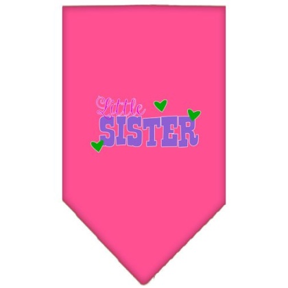 Little Sister Screen Print Bandana Bright Pink Large