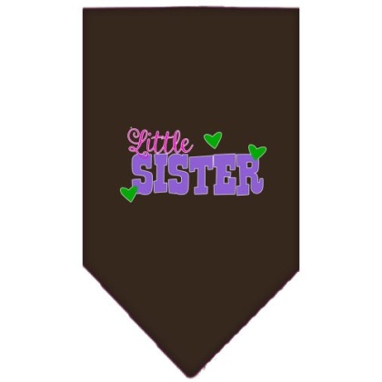 Little Sister Screen Print Bandana Cocoa Large