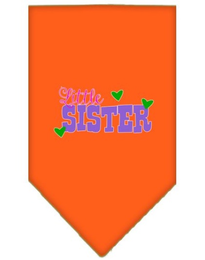 Little Sister Screen Print Bandana Orange Large