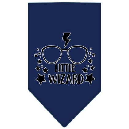 Little Wizard Screen Print Bandana Navy Blue large