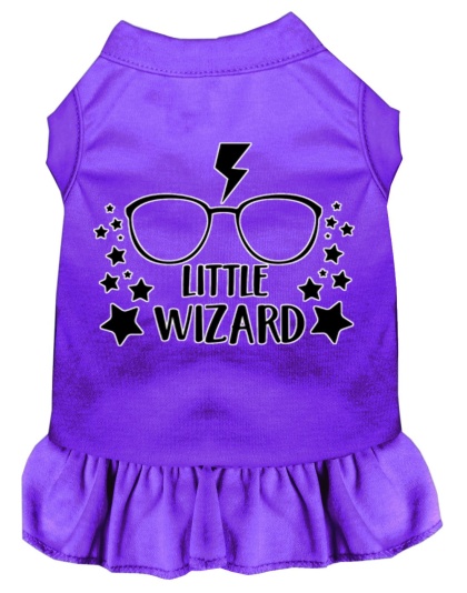 Little Wizard Screen Print Dog Dress Purple 4X (22)