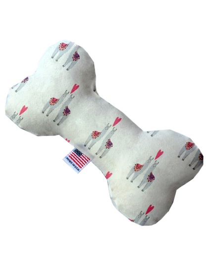 Llama Love 10 inch Canvas Bone Dog Toy