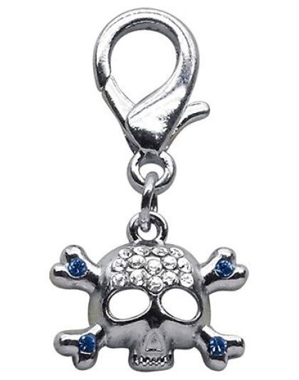 Lobster Claw Skull Charm Blue