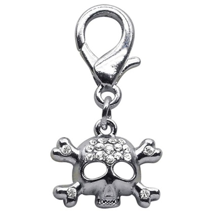 Lobster Claw Skull Charm Clear