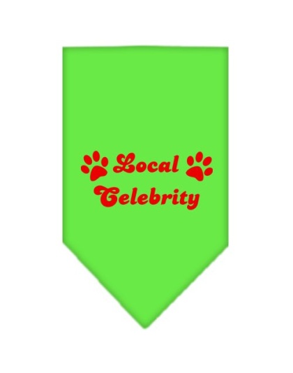 Local Celebrity Screen Print Bandana Lime Green Large