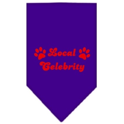 Local Celebrity Screen Print Bandana Purple Large