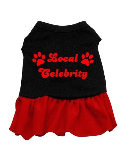 Local Celebrity Screen Print Dress Black with Red XXL