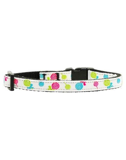 Lollipops Nylon Ribbon Collar White Cat Safety