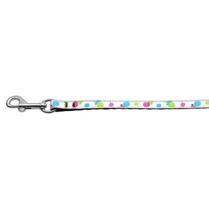 Lollipops Nylon Ribbon Leash White 3/8 inch wide 4ft Long