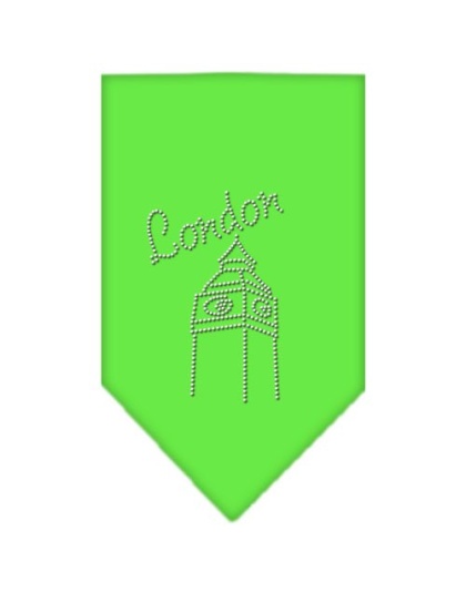 London Rhinestone Bandana Lime Green Large