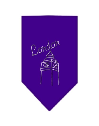 London Rhinestone Bandana Purple Large