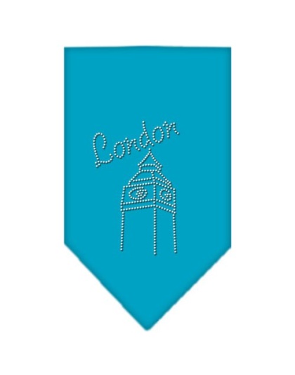 London Rhinestone Bandana Turquoise Large