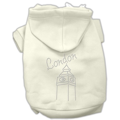 London Rhinestone Hoodies Cream L