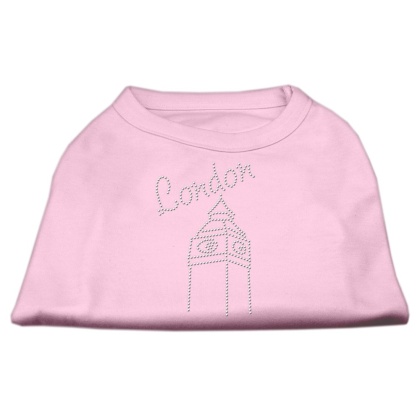 London Rhinestone Shirts Light Pink L