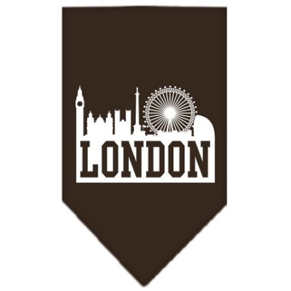 London Skyline Screen Print Bandana Cocoa Large