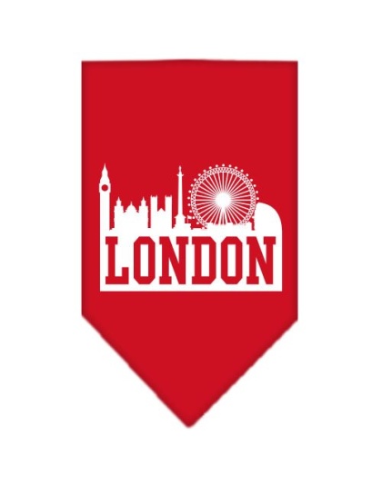 London Skyline Screen Print Bandana Red Large