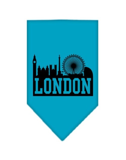 London Skyline Screen Print Bandana Turquoise Large