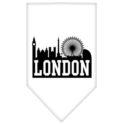 London Skyline Screen Print Bandana White Large