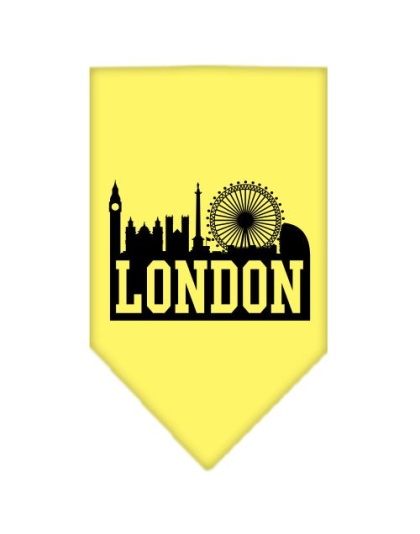 London Skyline Screen Print Bandana Yellow Large