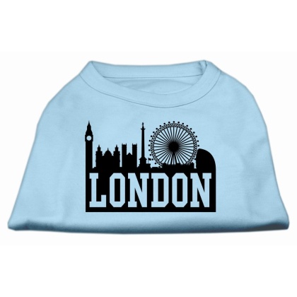 London Skyline Screen Print Shirt Baby Blue Lg