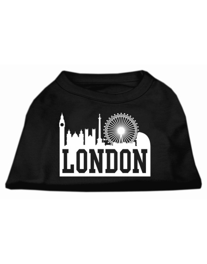 London Skyline Screen Print Shirt Black Lg