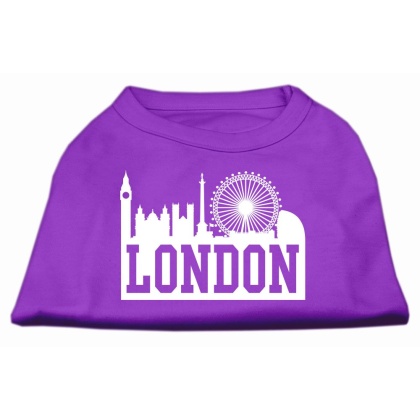 London Skyline Screen Print Shirt Purple Lg