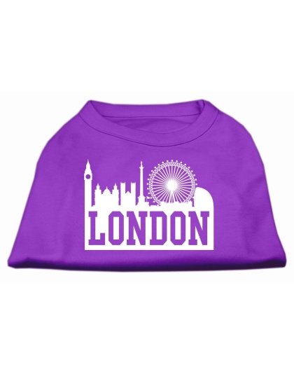 London Skyline Screen Print Shirt Purple Lg