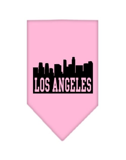 Los Angeles Skyline Screen Print Bandana Light Pink Large