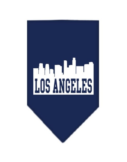 Los Angeles Skyline Screen Print Bandana Navy Blue large