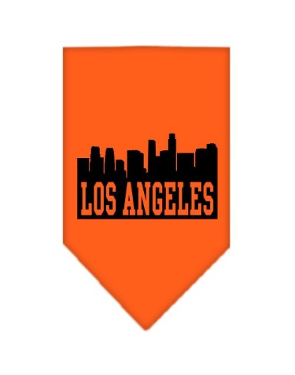 Los Angeles Skyline Screen Print Bandana Orange Large