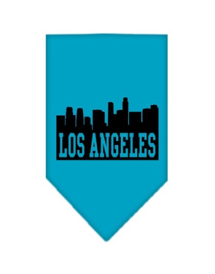 Los Angeles Skyline Screen Print Bandana Turquoise Large