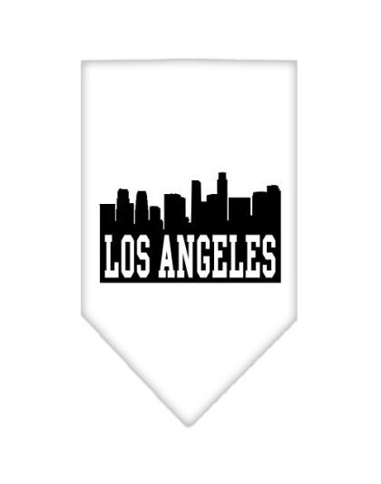 Los Angeles Skyline Screen Print Bandana White Large