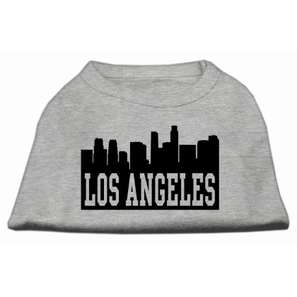 Los Angeles Skyline Screen Print Shirt Grey Lg