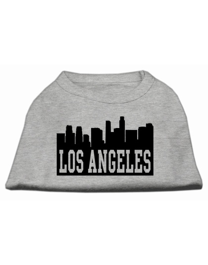 Los Angeles Skyline Screen Print Shirt Grey Lg