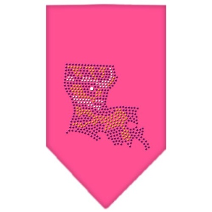 Louisiana Rhinestone Bandana Bright Pink Large