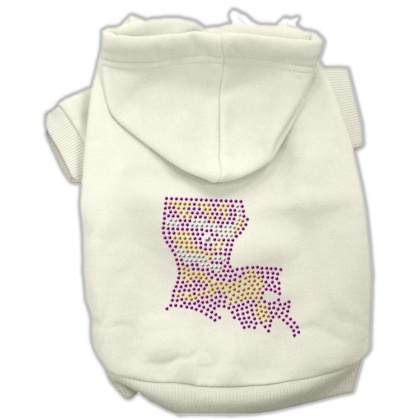 Louisiana Rhinestone Hoodie Cream L