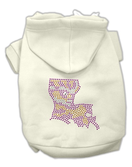 Louisiana Rhinestone Hoodie Cream L