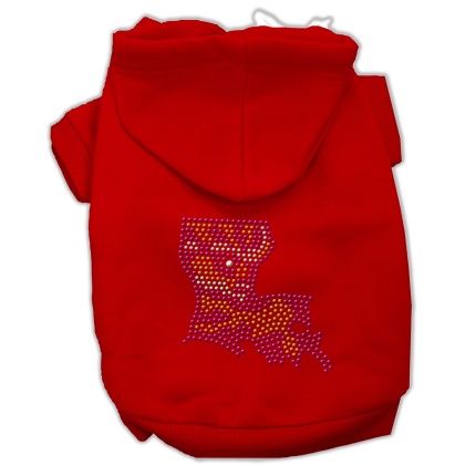 Louisiana Rhinestone Hoodie Red L