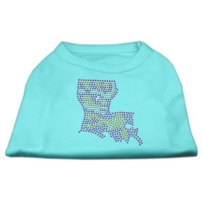 Louisiana Rhinestone Shirts Aqua L