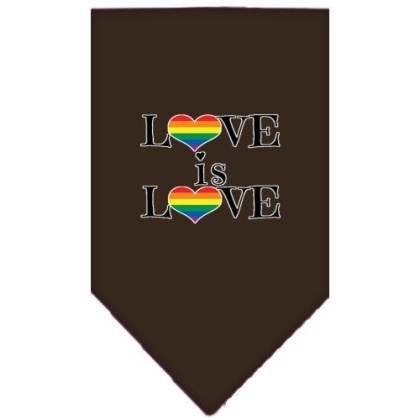 Love is Love Screen Print Bandana Cocoa Large