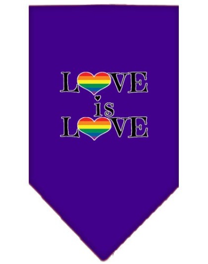 Love is Love Screen Print Bandana Purple Large