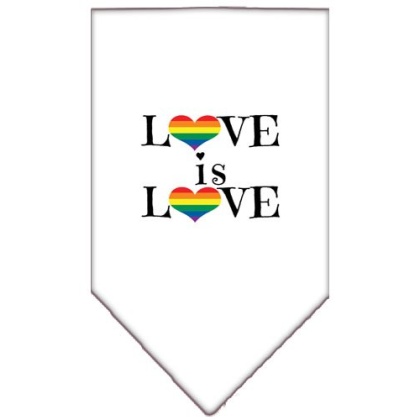 Love is Love Screen Print Bandana White Large