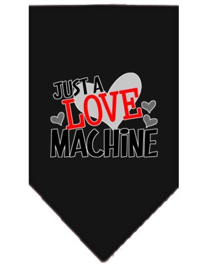 Love Machine Screen Print Bandana Black Large